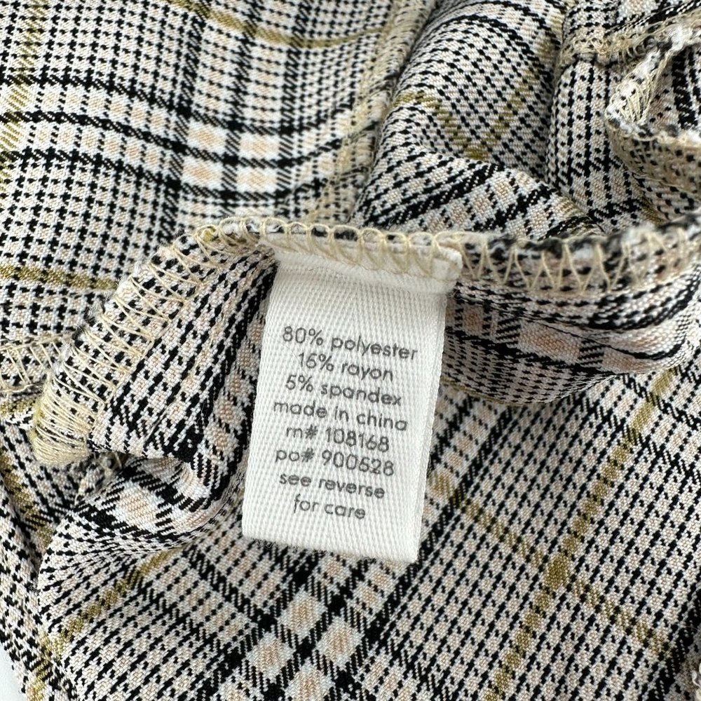 NWT Full Tilt Womens Cream Black Plaid Hook & Eye Closure Sleeveless Crop Top M - Picture 8 of 10